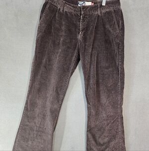Vintage 90s Roxy Jean Corduroy Flare Pants Brown Mid-rise Stretch Pockets Size 7